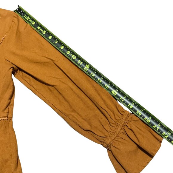 Tantrums Burnt Orange Embroidered Peasant Tunic Top – Babydoll, Size S, Like New - Picture 8 of 12